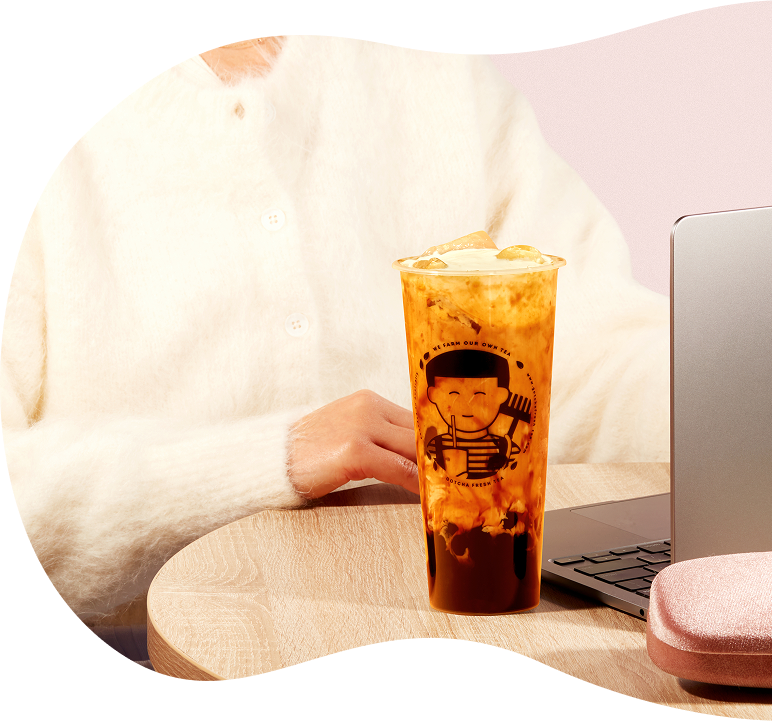 Gotcha team member with signature drink